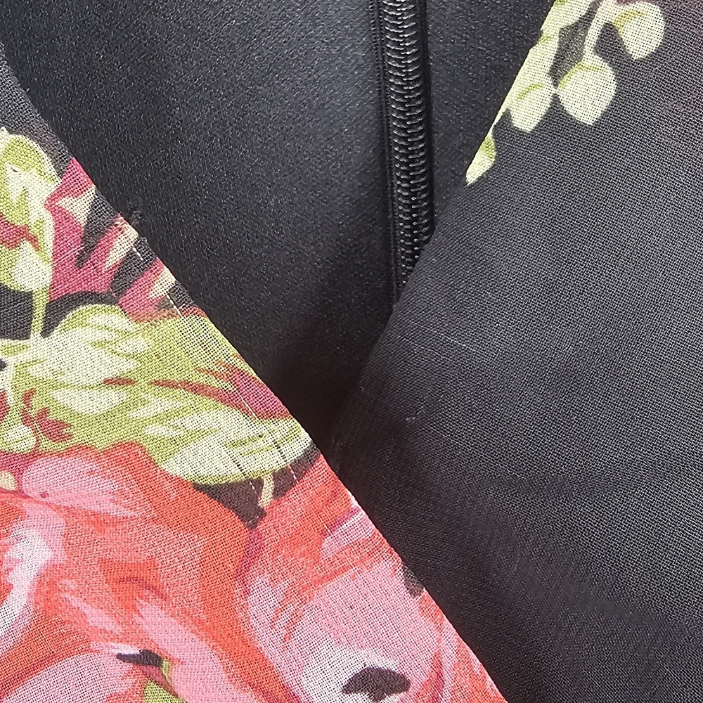 Floral Black Dress with Red and Pink Roses Size 10 - Picture 10 of 11